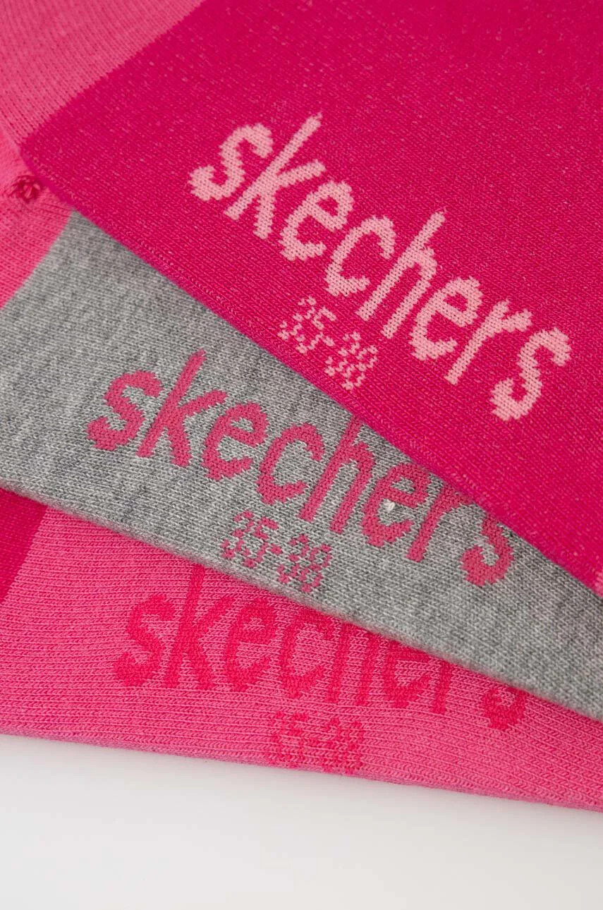 Skechers Детски чорапи (3 броя) в лилаво - Pepit.bg