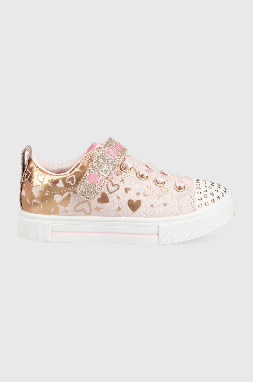 Skechers Детски ниски кецове Twinkle Sparks Heather Charm в златисто - Pepit.bg