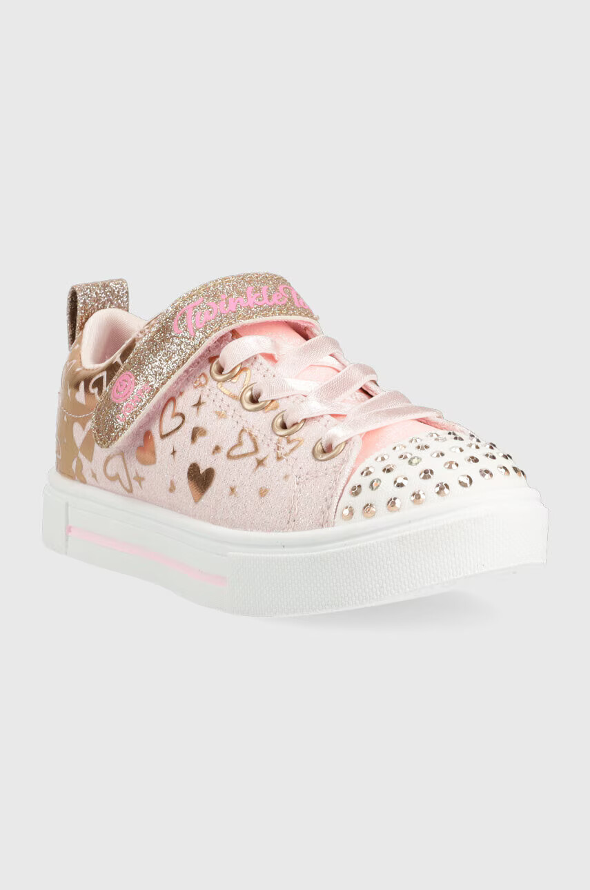 Skechers Детски ниски кецове Twinkle Sparks Heather Charm в златисто - Pepit.bg