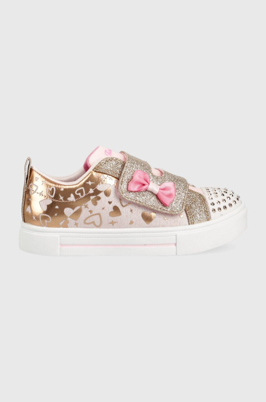 Skechers Детски ниски кецове Twinkle Sparks Heather Charmer в златисто - Pepit.bg