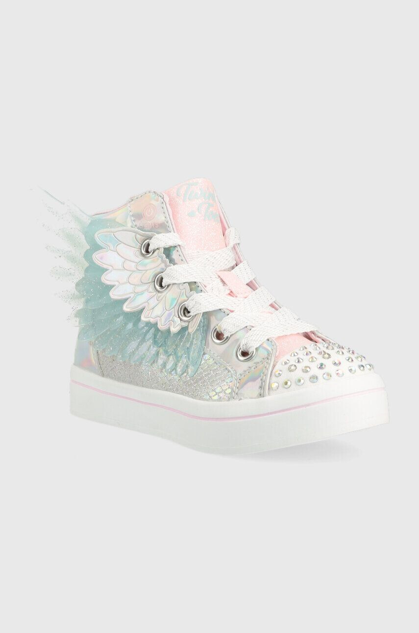 Skechers Детски високи кецове Unicorn Wings в сребристо - Pepit.bg