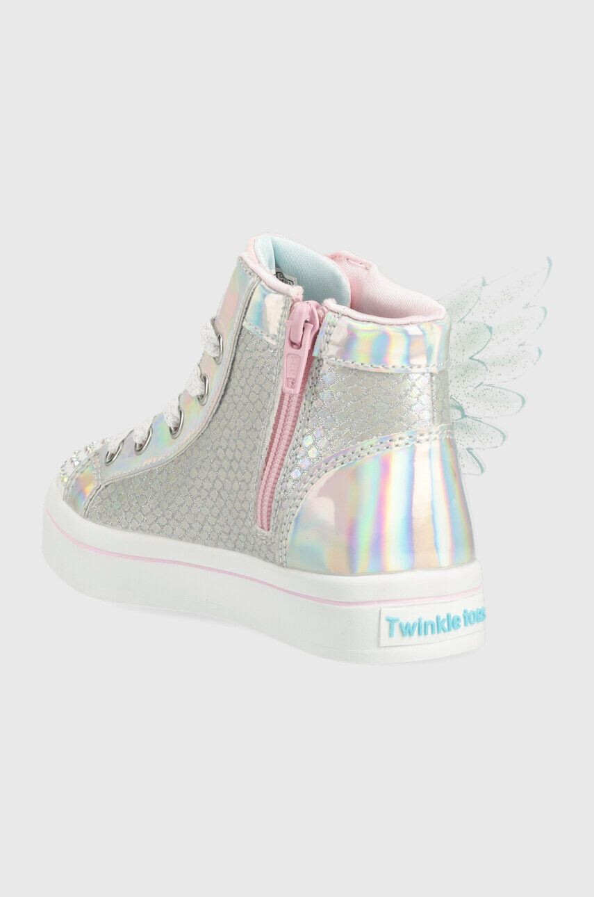 Skechers Детски високи кецове Unicorn Wings в сребристо - Pepit.bg