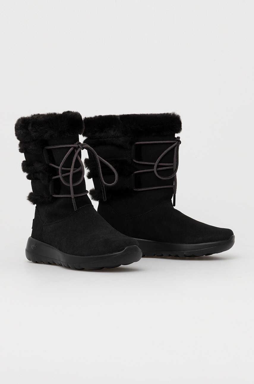Skechers Велурени апрески в черно - Pepit.bg