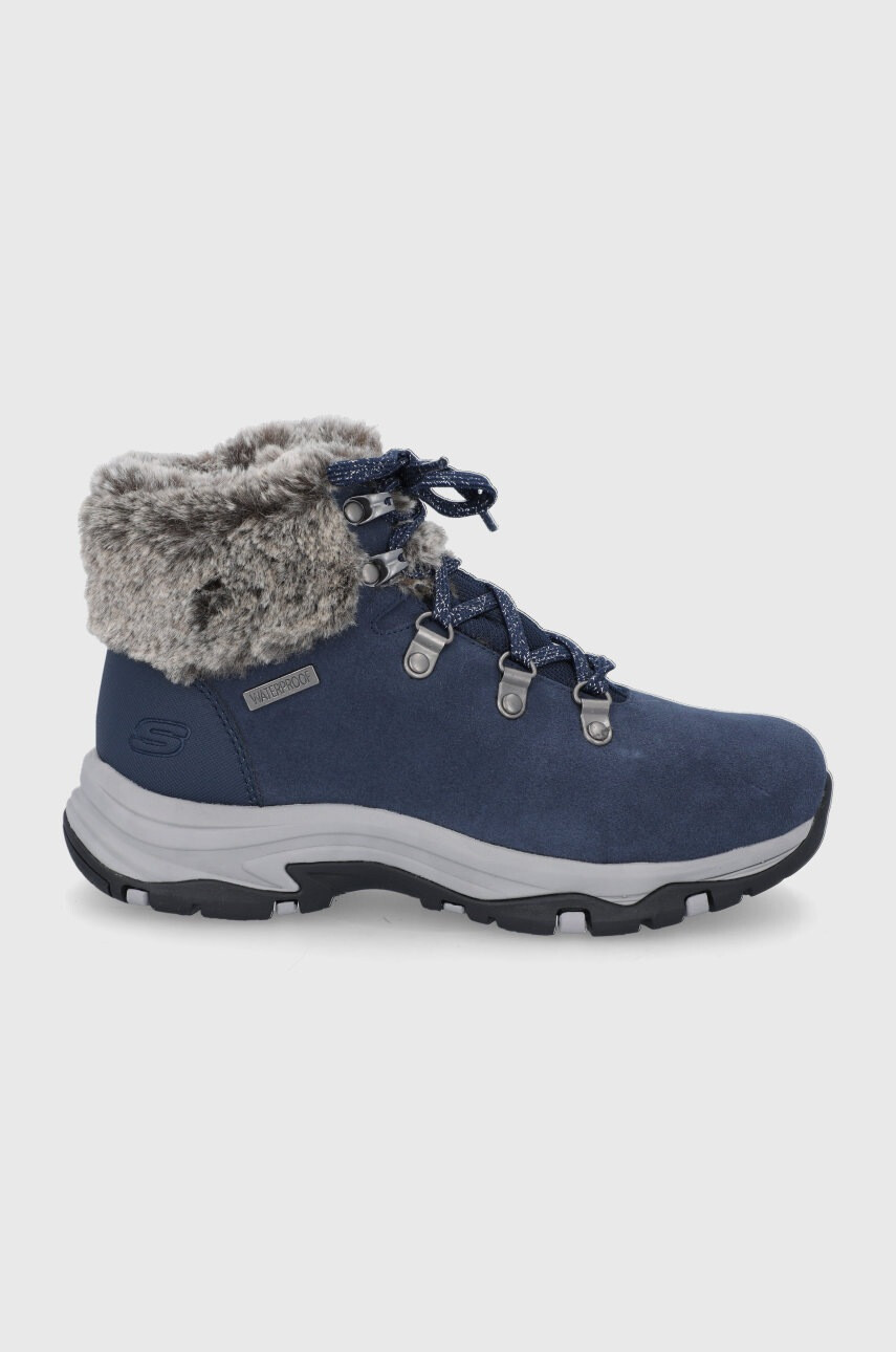 Skechers Велурени апрески в тъмносиньо - Pepit.bg