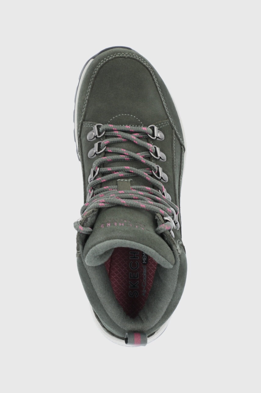 Skechers Велурени обувки в зелено - Pepit.bg