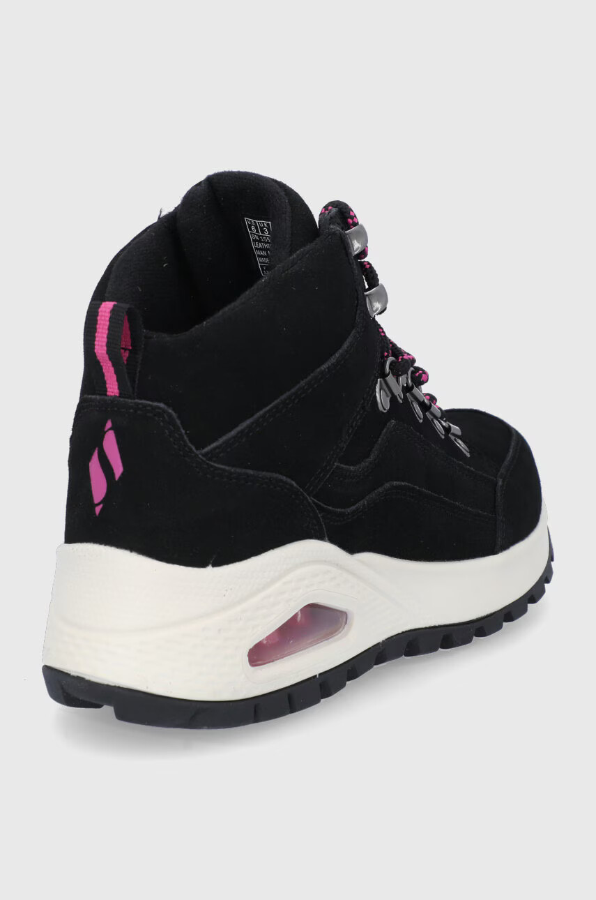 Skechers Велурени обувки в черно - Pepit.bg