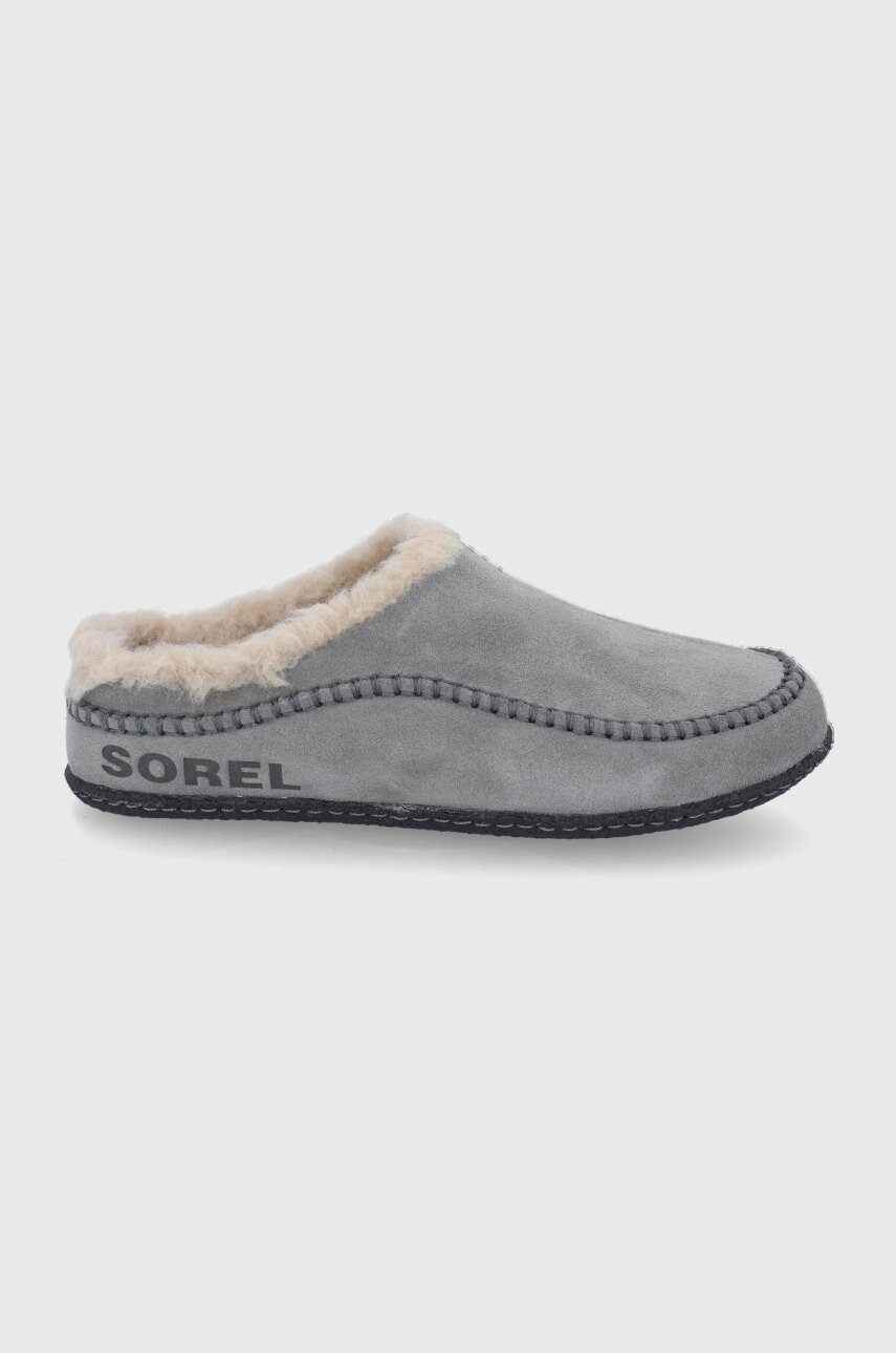 Sorel Велурени чехли в сиво - Pepit.bg