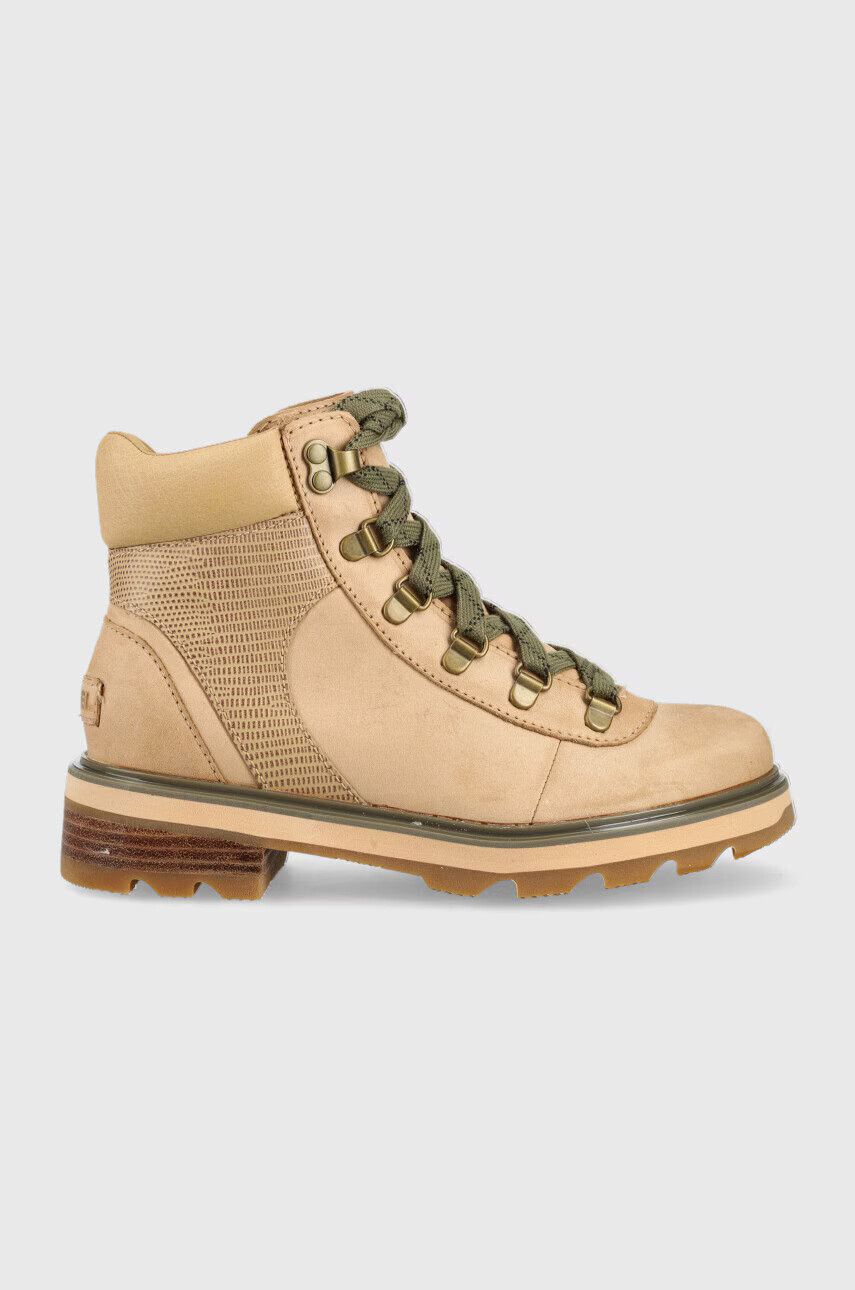 Sorel Велурени кубинки Lennox Hiker в кафяво с платформа - Pepit.bg