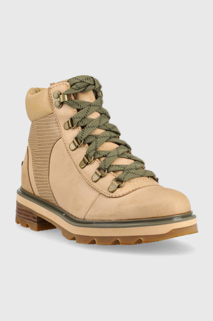 Sorel Велурени кубинки Lennox Hiker в кафяво с платформа - Pepit.bg