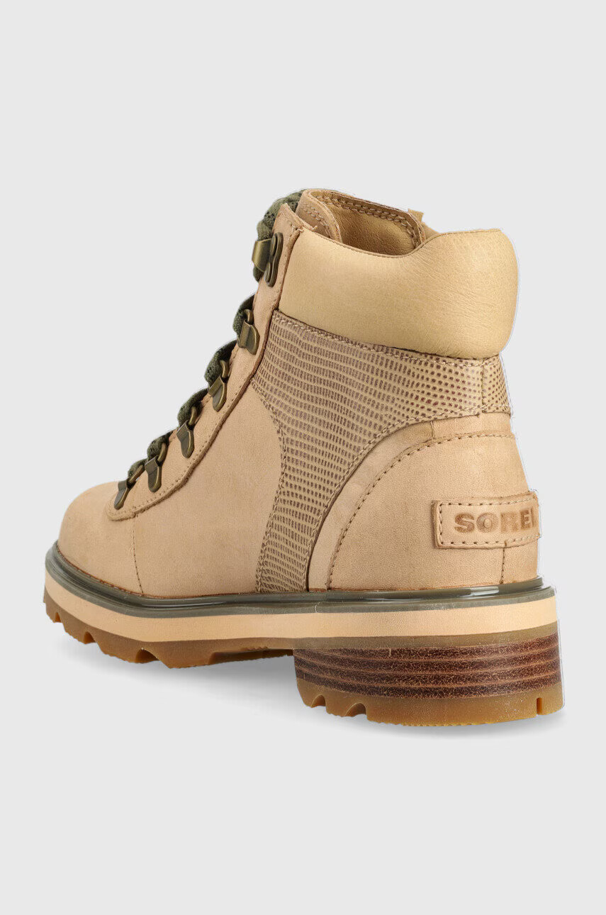Sorel Велурени кубинки Lennox Hiker в кафяво с платформа - Pepit.bg