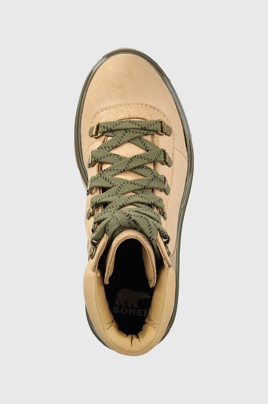 Sorel Велурени кубинки Lennox Hiker в кафяво с платформа - Pepit.bg