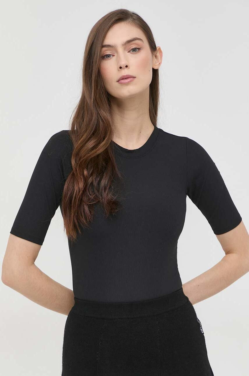 Spanx Боди Suit Yourself Ribbed Short дамско в черно - Pepit.bg