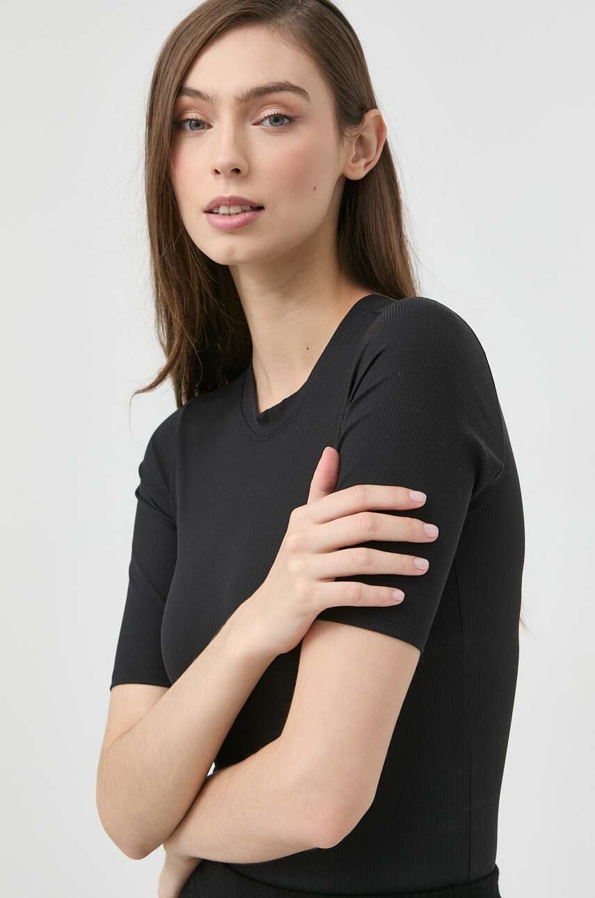 Spanx Боди Suit Yourself Ribbed Short дамско в черно - Pepit.bg