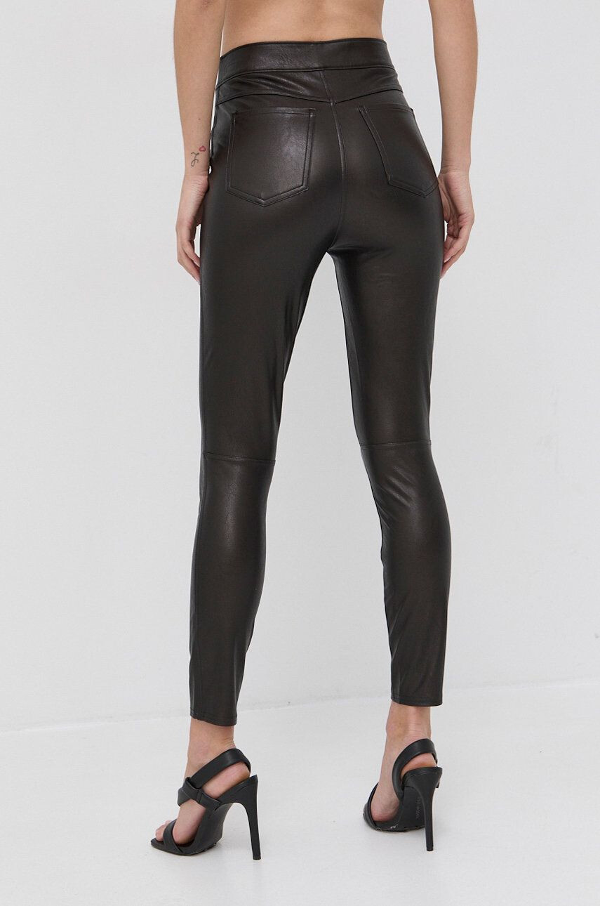 Spanx Оформящ клин Leather-Like Ankle Skinny дамски в кафяво с изчистен дизайн - Pepit.bg