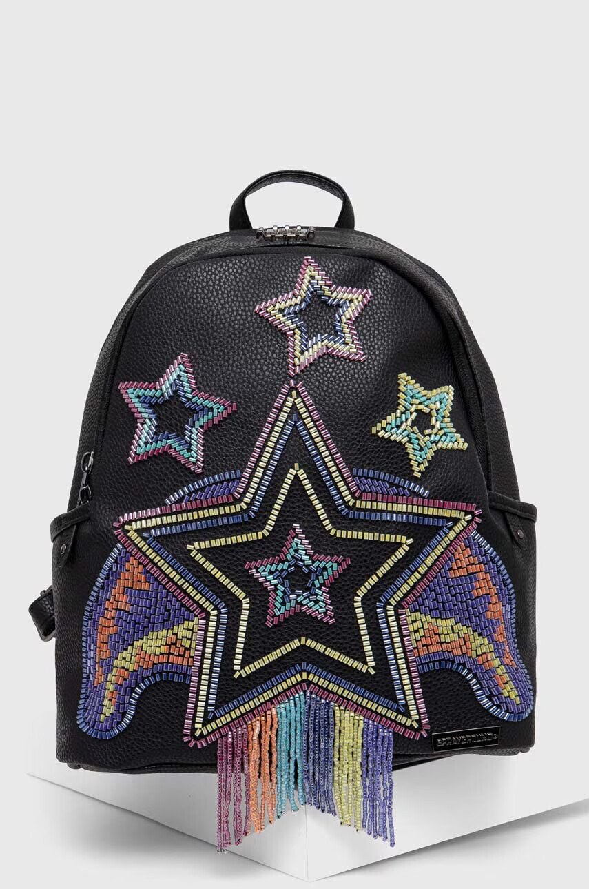 Sprayground Раница в черно малък размер с апликация - Pepit.bg