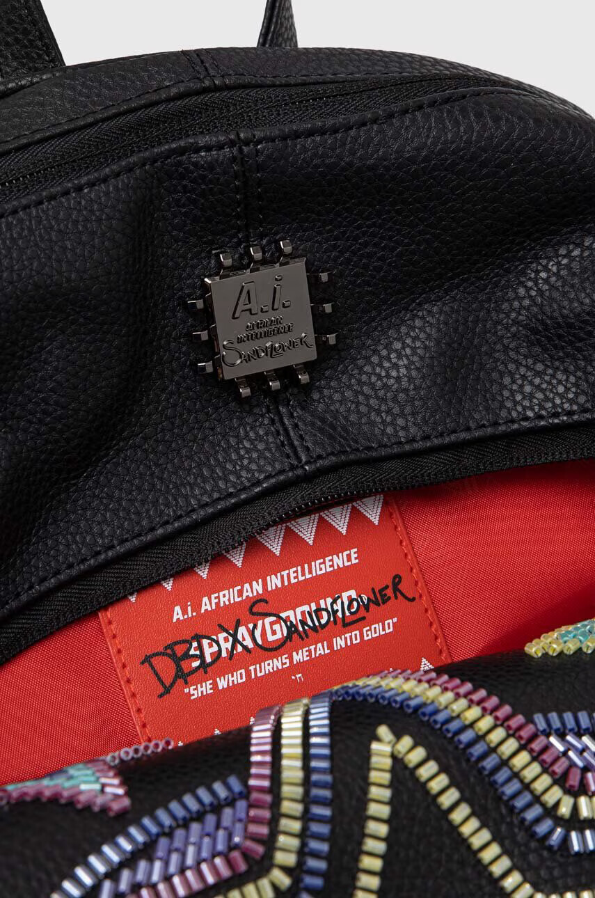 Sprayground Раница в черно малък размер с апликация - Pepit.bg