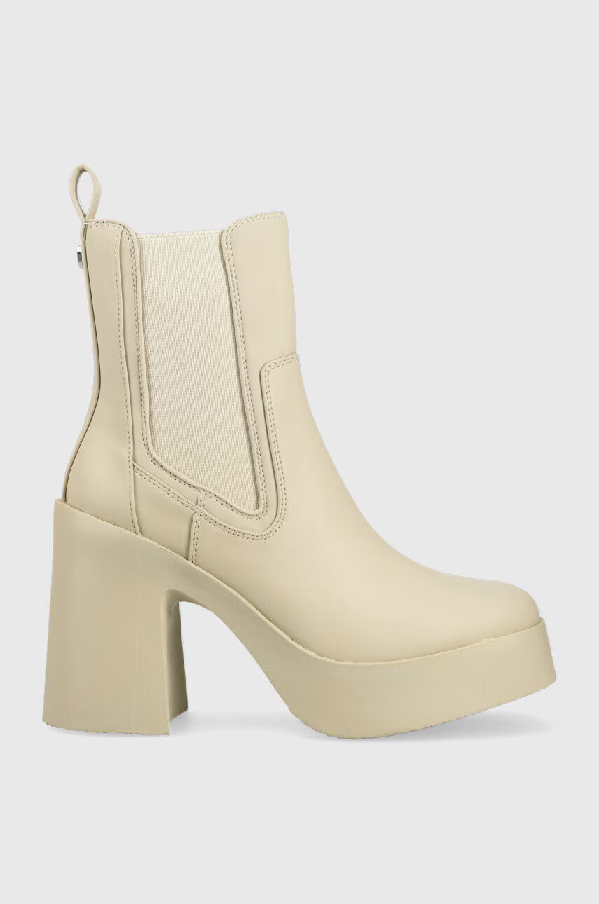Steve Madden Боти челси Climate в бежово с висок ток - Pepit.bg