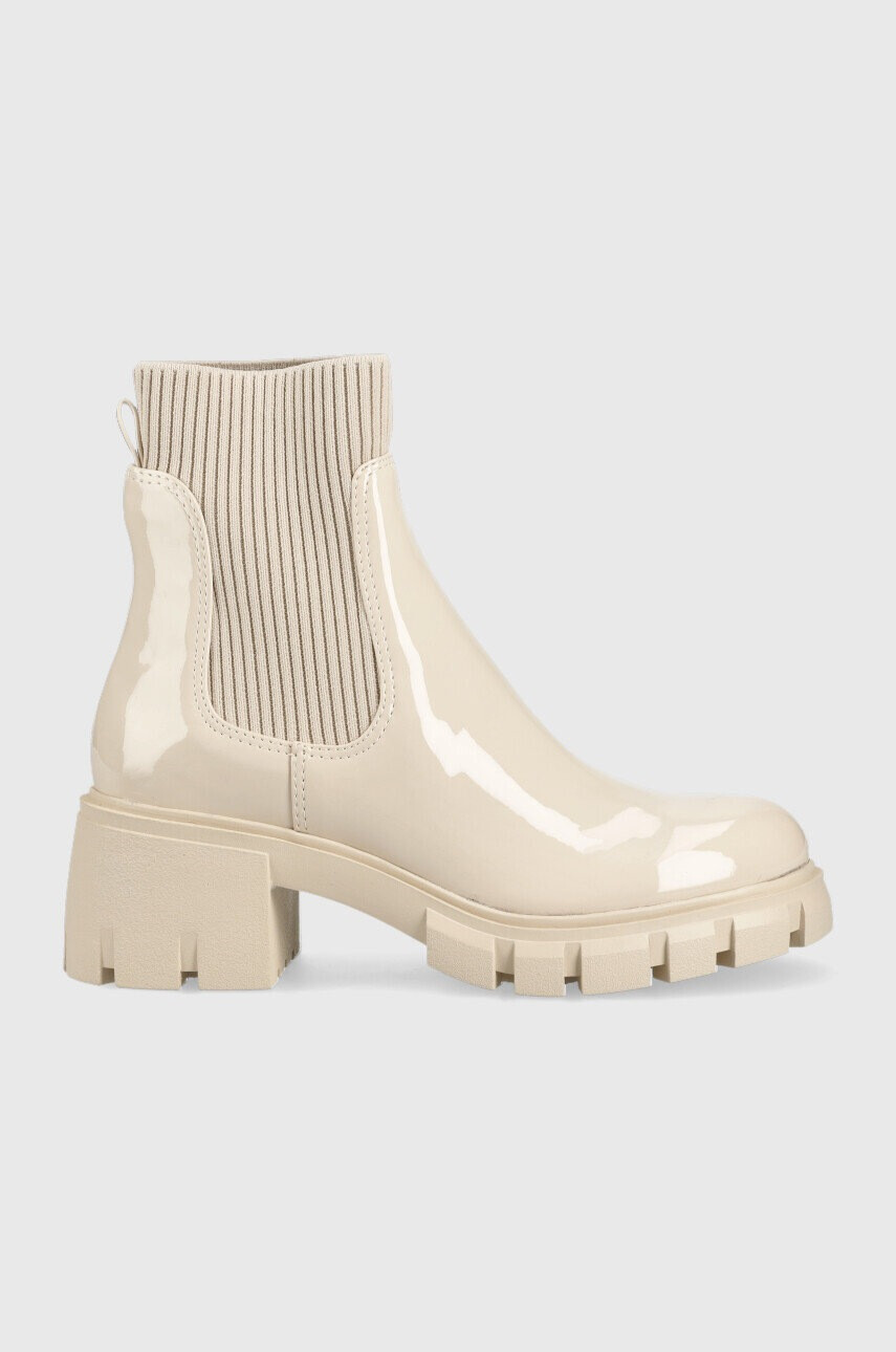 Steve Madden Боти челси Hutch в бежово с висок ток - Pepit.bg