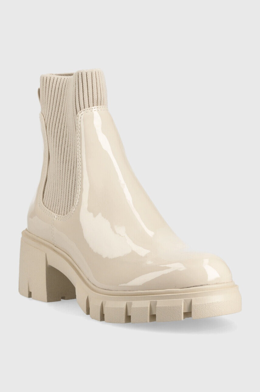 Steve Madden Боти челси Hutch в бежово с висок ток - Pepit.bg