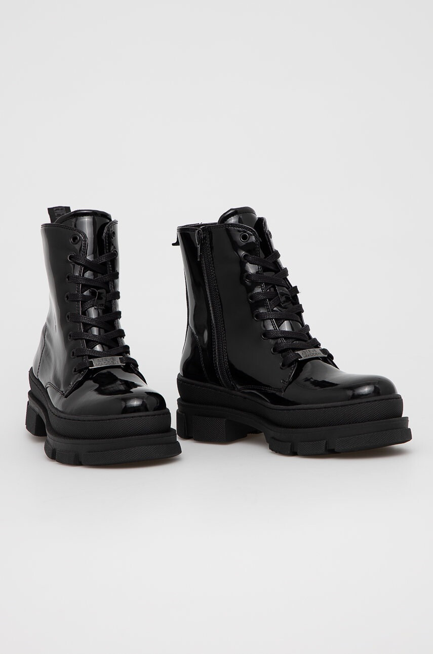 Steve Madden Боти дамски в черно с равна подметка - Pepit.bg