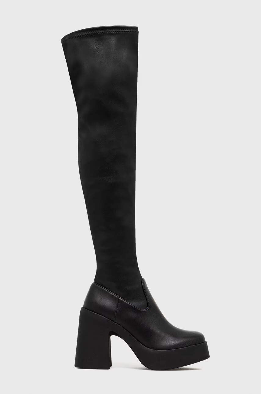 Steve Madden Ботуши Clifftop в черно с висок ток - Pepit.bg
