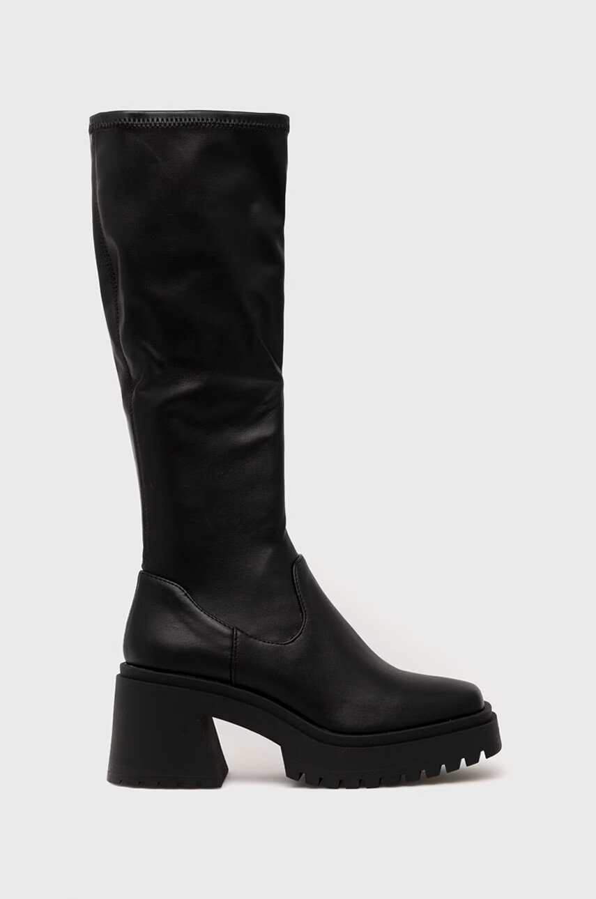Steve Madden Ботуши Jetstream в черно с висок ток - Pepit.bg