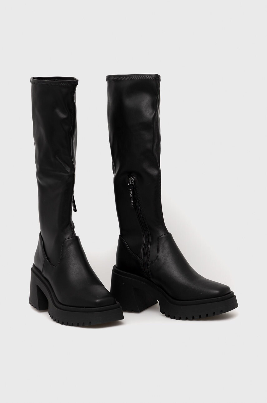 Steve Madden Ботуши Jetstream в черно с висок ток - Pepit.bg