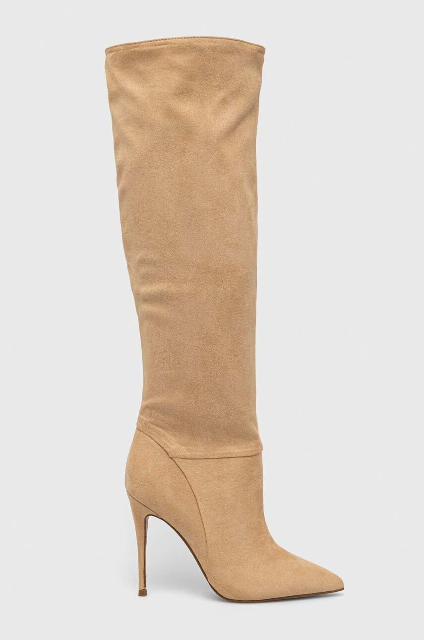 Steve Madden Ботуши Darian в бежово с ток стилето SM11002162 - Pepit.bg