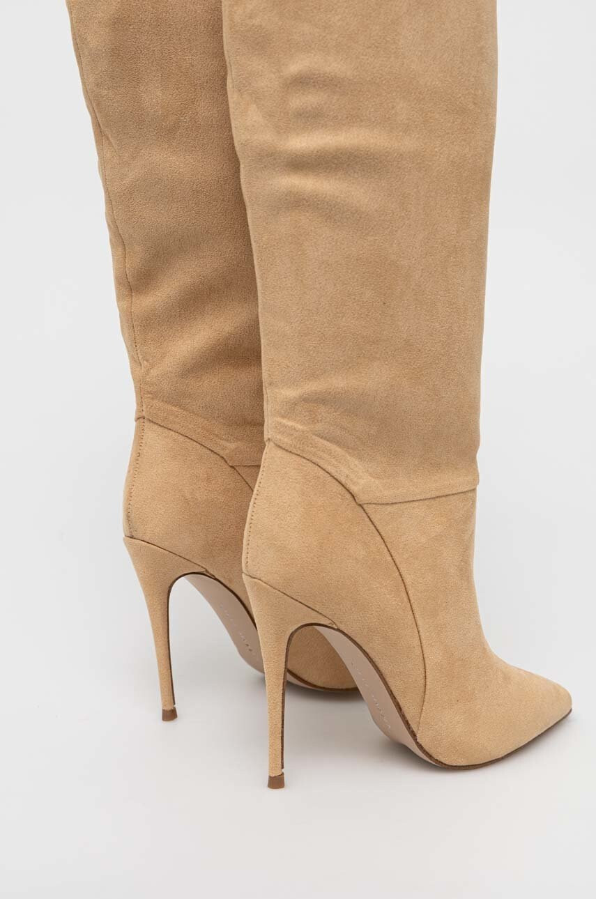 Steve Madden Ботуши Darian в бежово с ток стилето SM11002162 - Pepit.bg