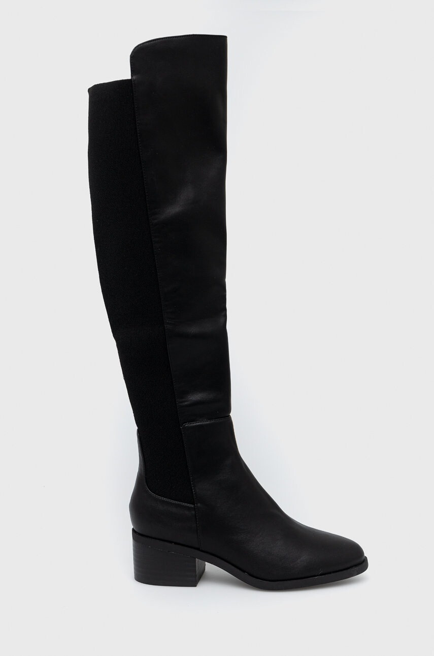 Steve Madden Ботуши Graphite в черно с висок ток - Pepit.bg