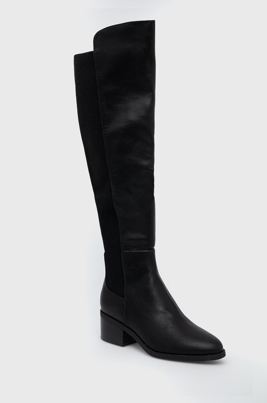 Steve Madden Ботуши Graphite в черно с висок ток - Pepit.bg