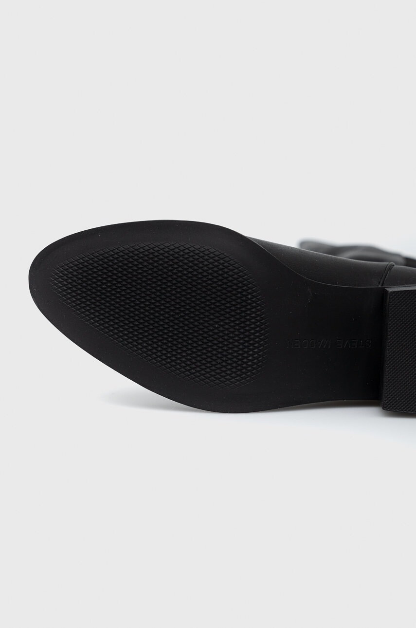 Steve Madden Ботуши Graphite в черно с висок ток - Pepit.bg