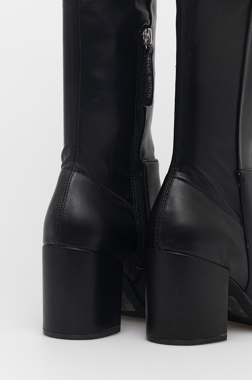 Steve Madden Ботуши Jacey дамски в черно с висок ток - Pepit.bg
