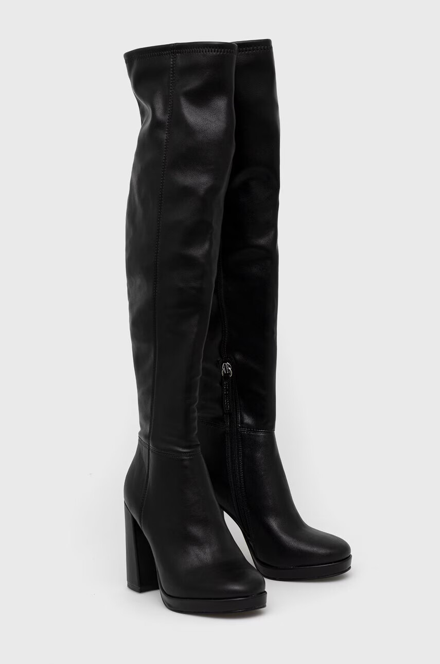 Steve Madden Ботуши Magnifico в черно с висок ток - Pepit.bg