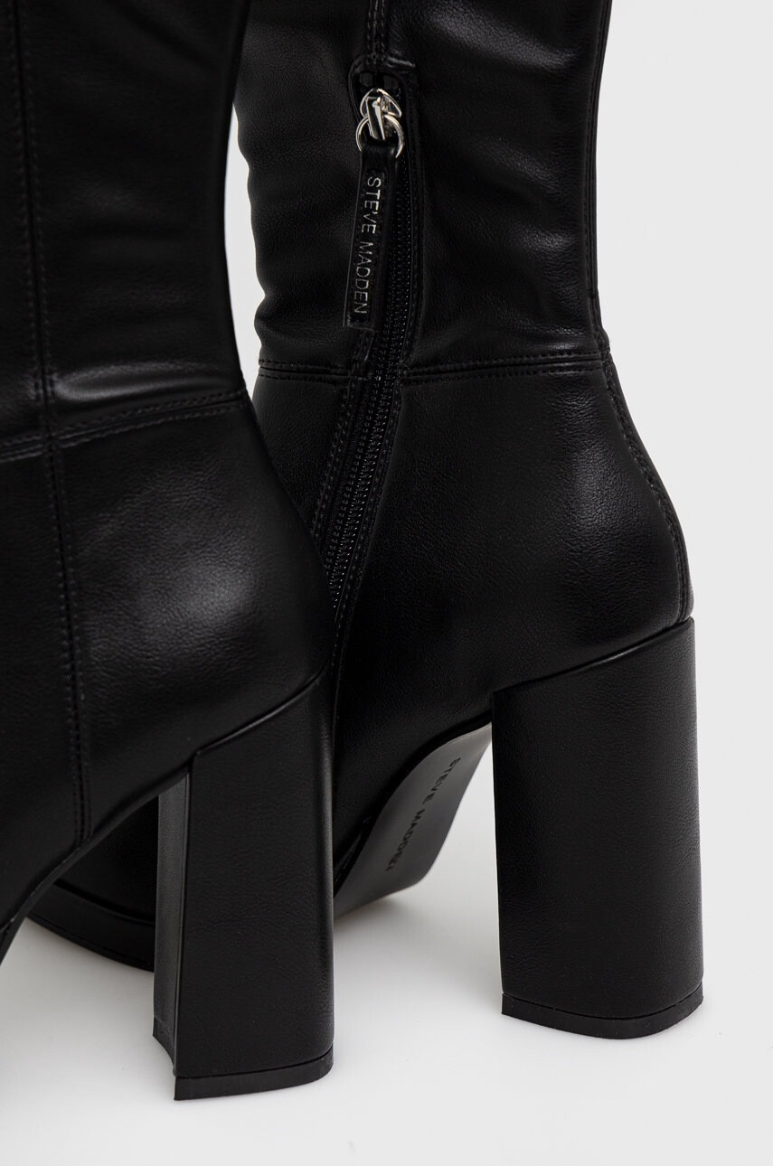 Steve Madden Ботуши Magnifico в черно с висок ток - Pepit.bg
