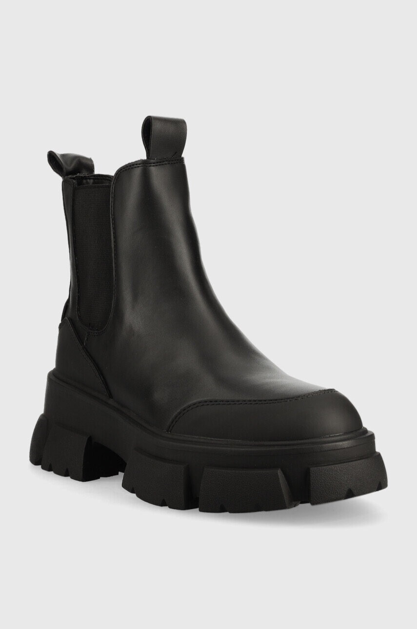 Steve Madden Кожени боти челси Cave в черно с платформа - Pepit.bg