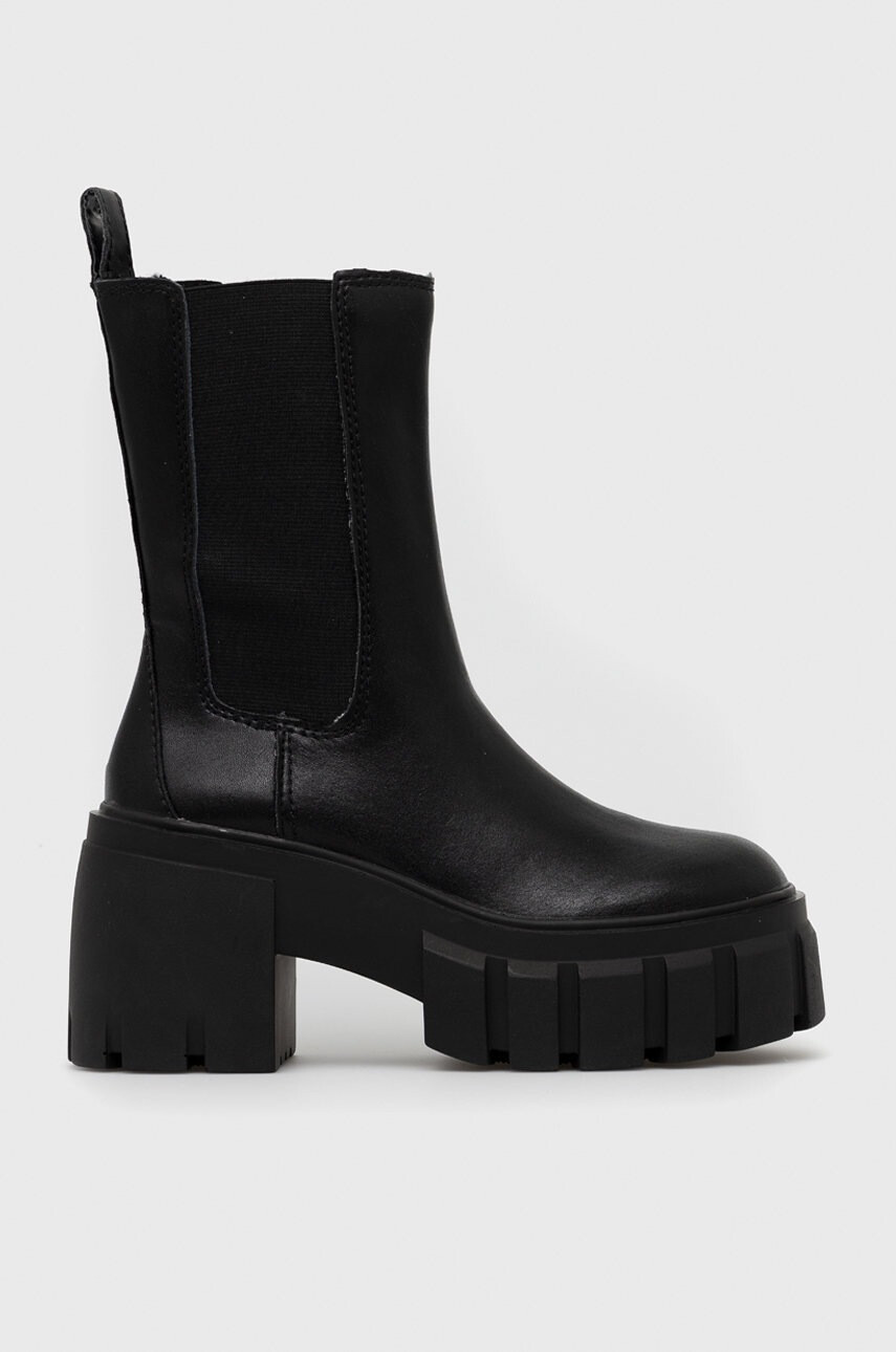 Steve Madden Кожени боти челси Ballistic в черно с висок ток - Pepit.bg