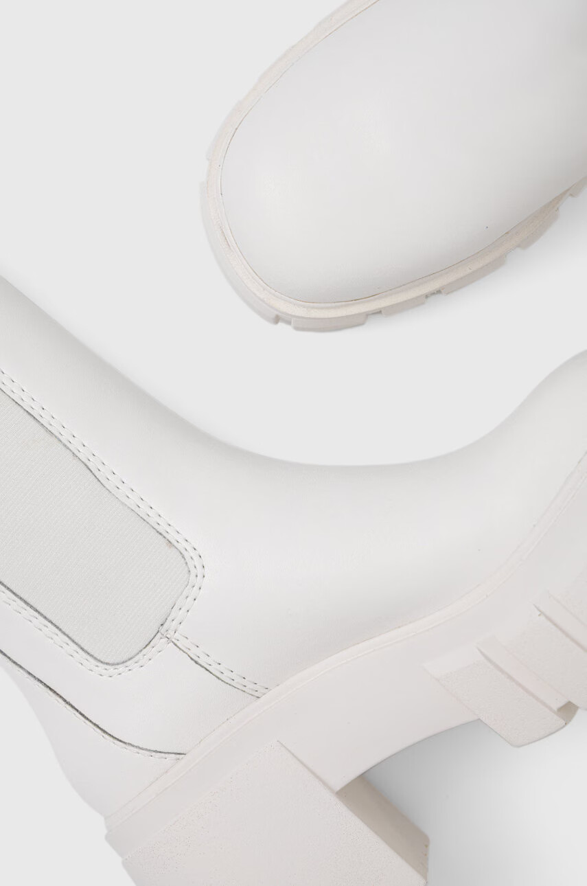 Steve Madden Кожени боти челси Ballistic в бяло с висок ток - Pepit.bg