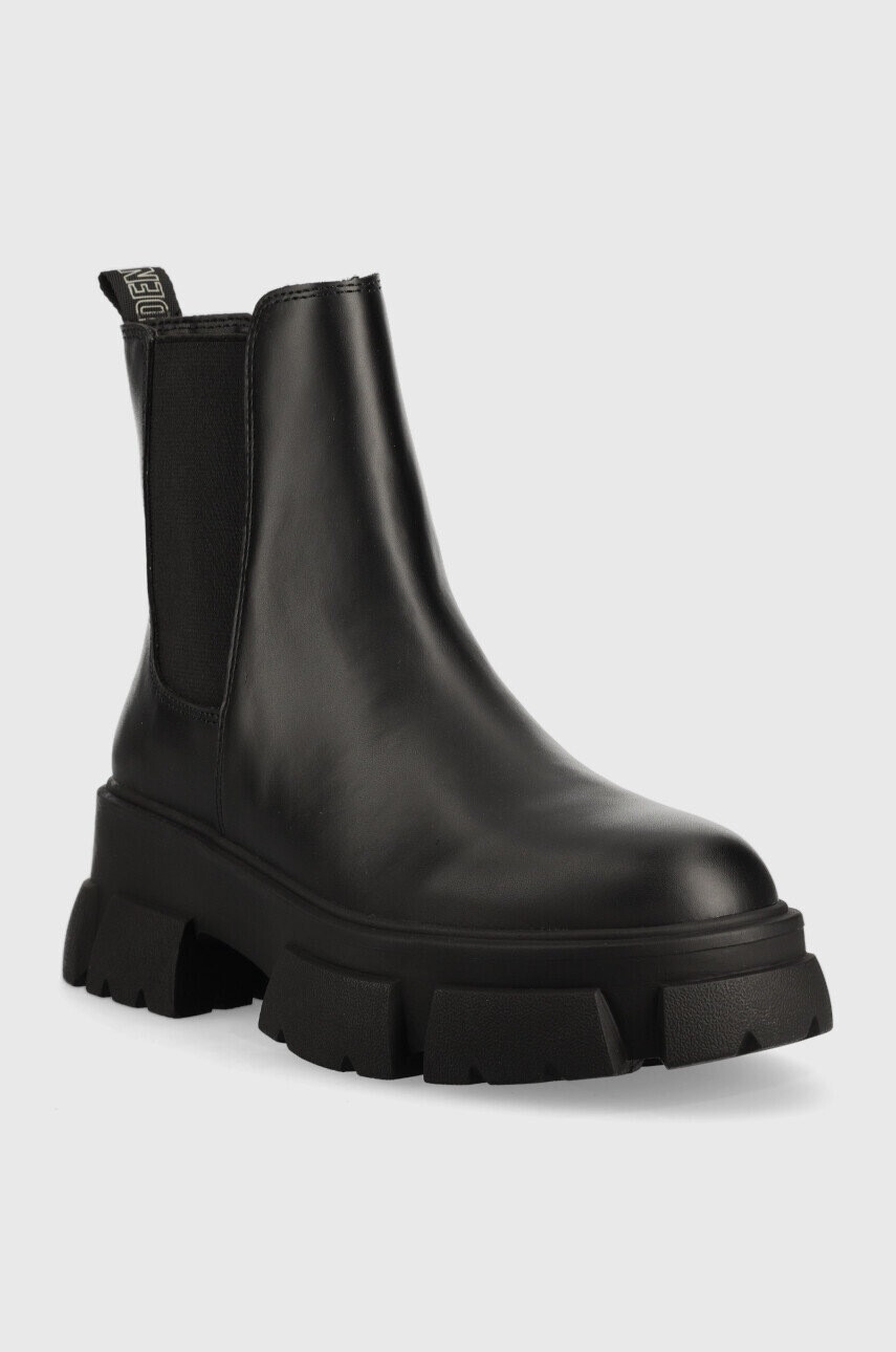 Steve Madden Кожени боти челси Tunnel в черно с платформа - Pepit.bg