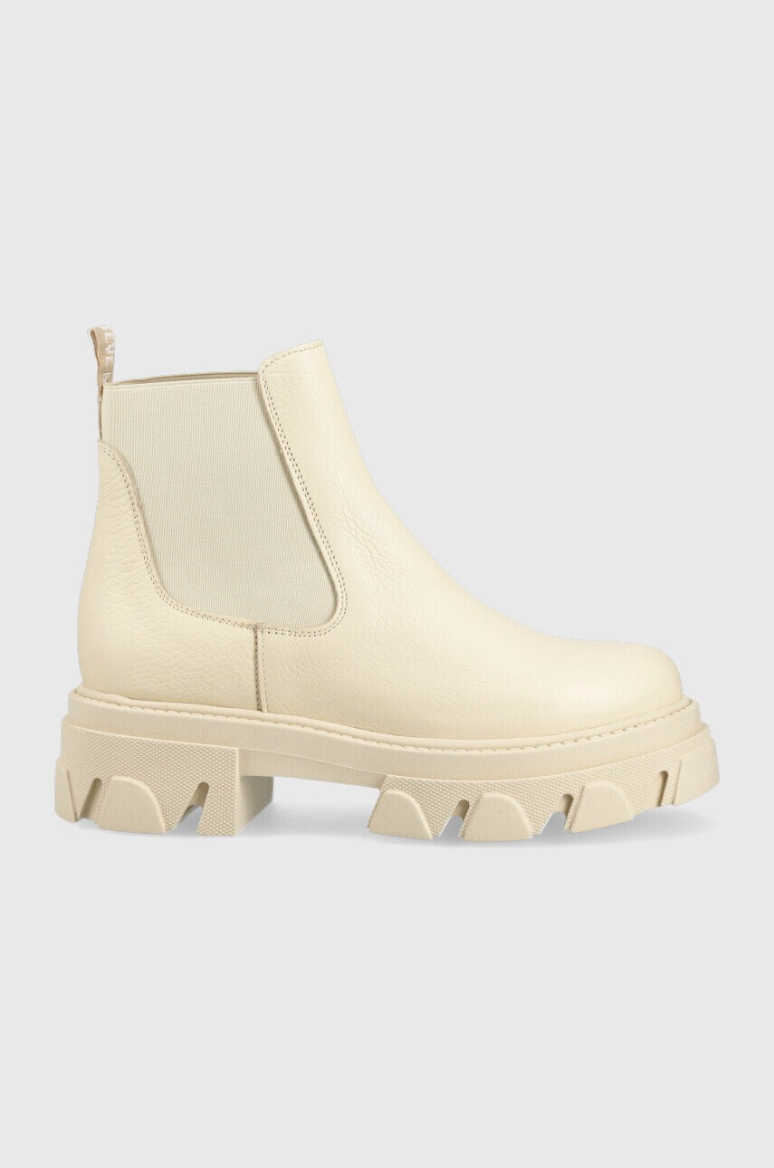 Steve Madden Кожени боти челси Mixture в бежово с платформа - Pepit.bg