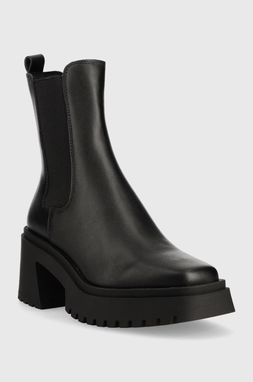Steve Madden Кожени боти челси Parkway в черно с висок ток - Pepit.bg
