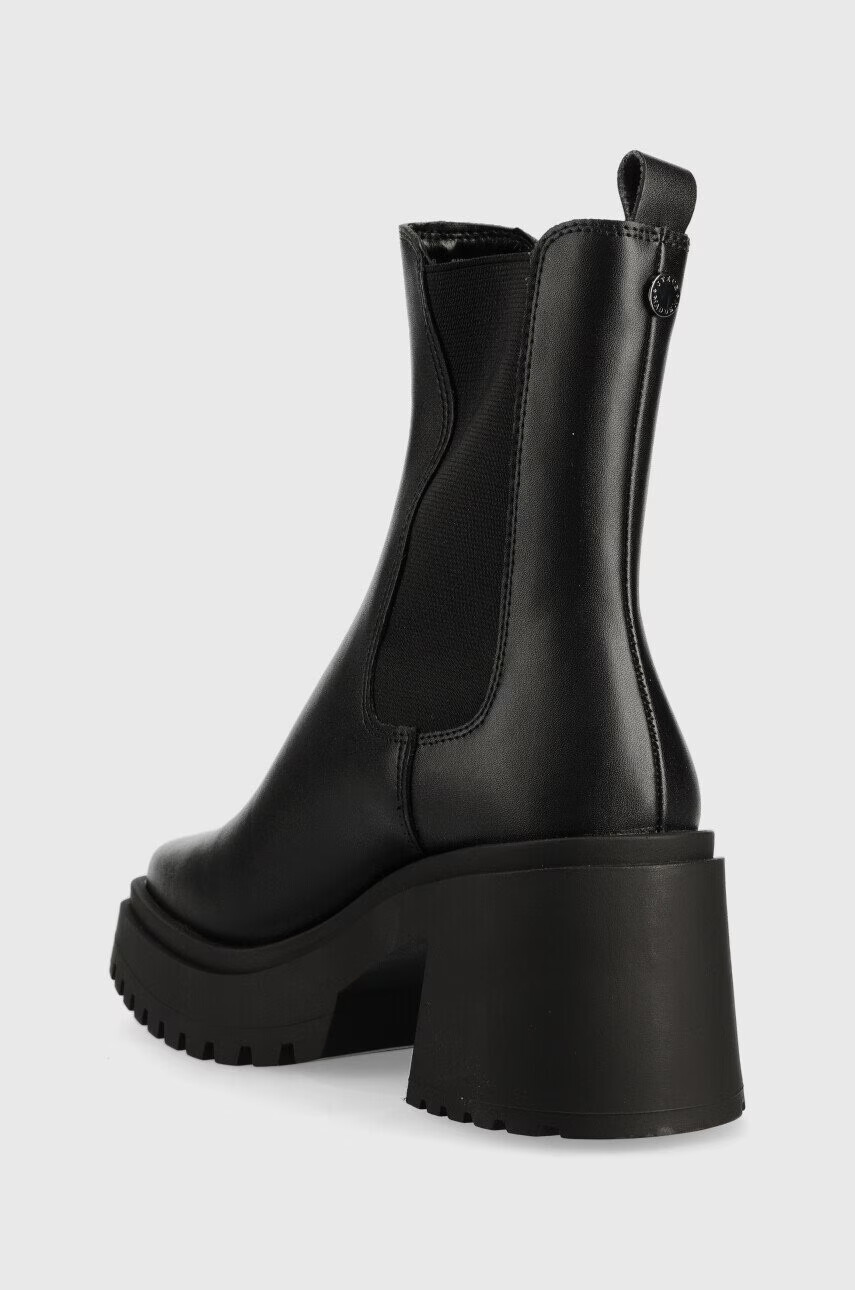 Steve Madden Кожени боти челси Parkway в черно с висок ток - Pepit.bg