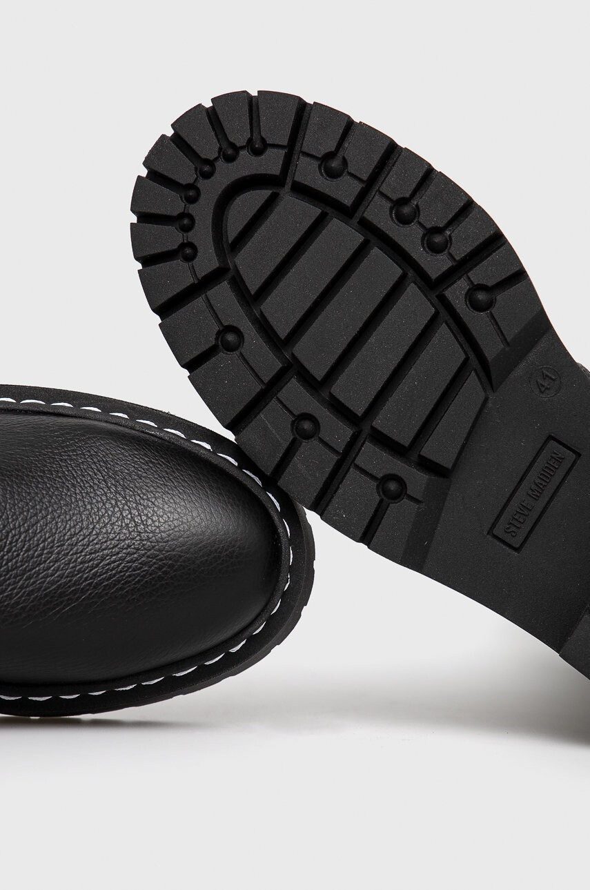 Steve Madden Кожени боти челси дамски в черно с платформа - Pepit.bg