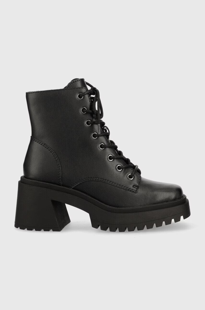 Steve Madden Кожени боти Freeport в черно с висок ток - Pepit.bg