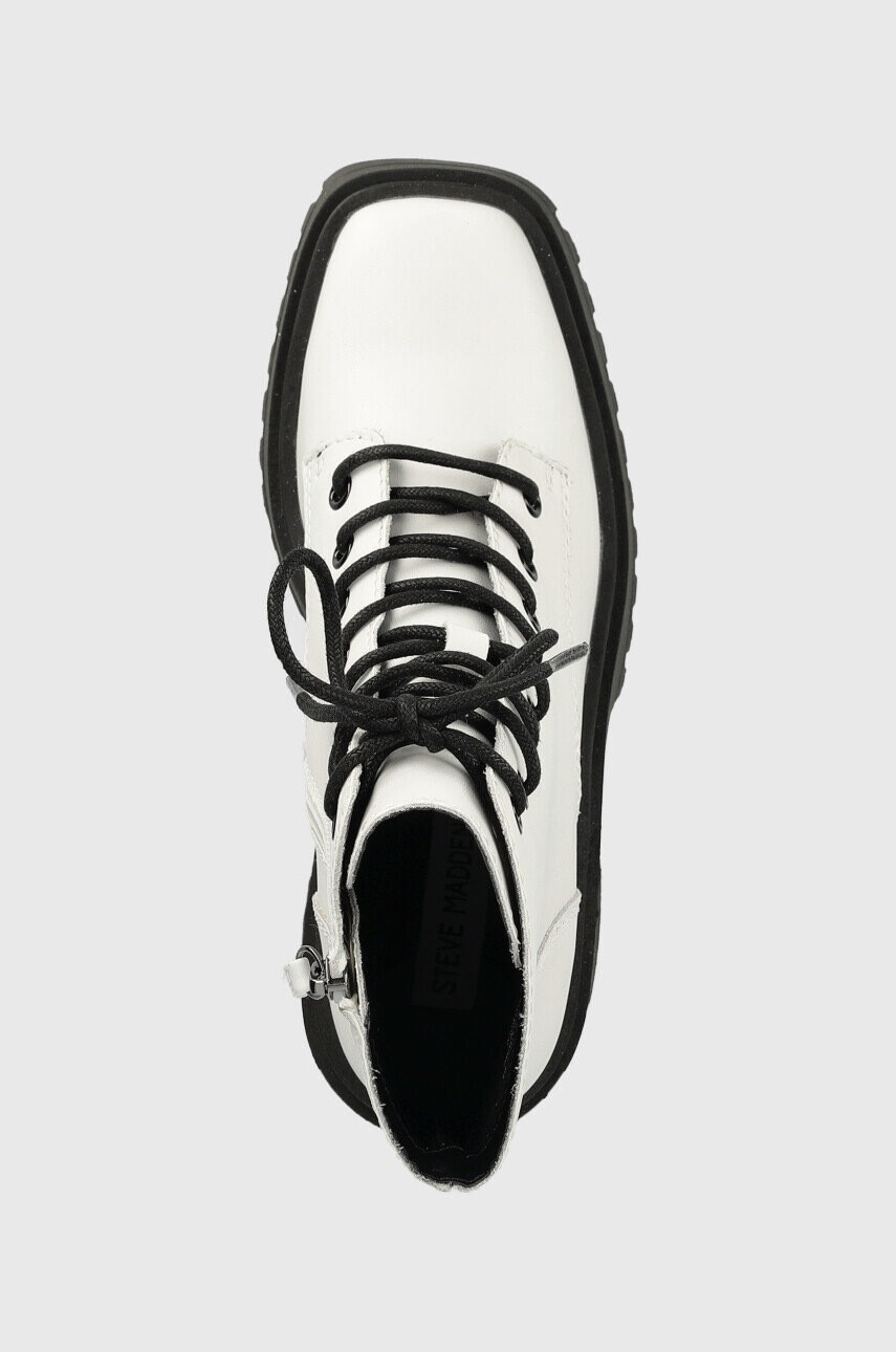 Steve Madden Кожени боти Freeport в бяло с висок ток - Pepit.bg