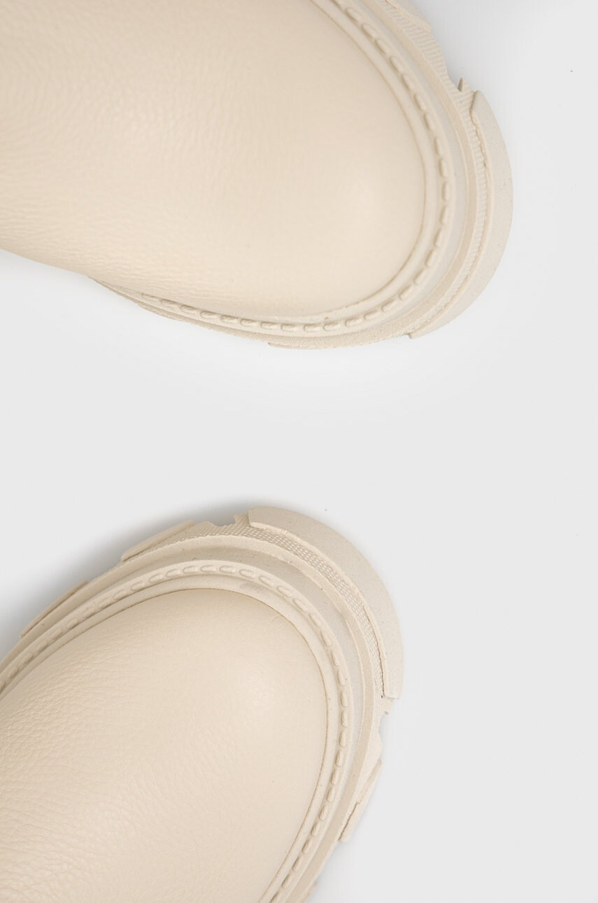 Steve Madden Кожени ботуши в бежово с платформа - Pepit.bg