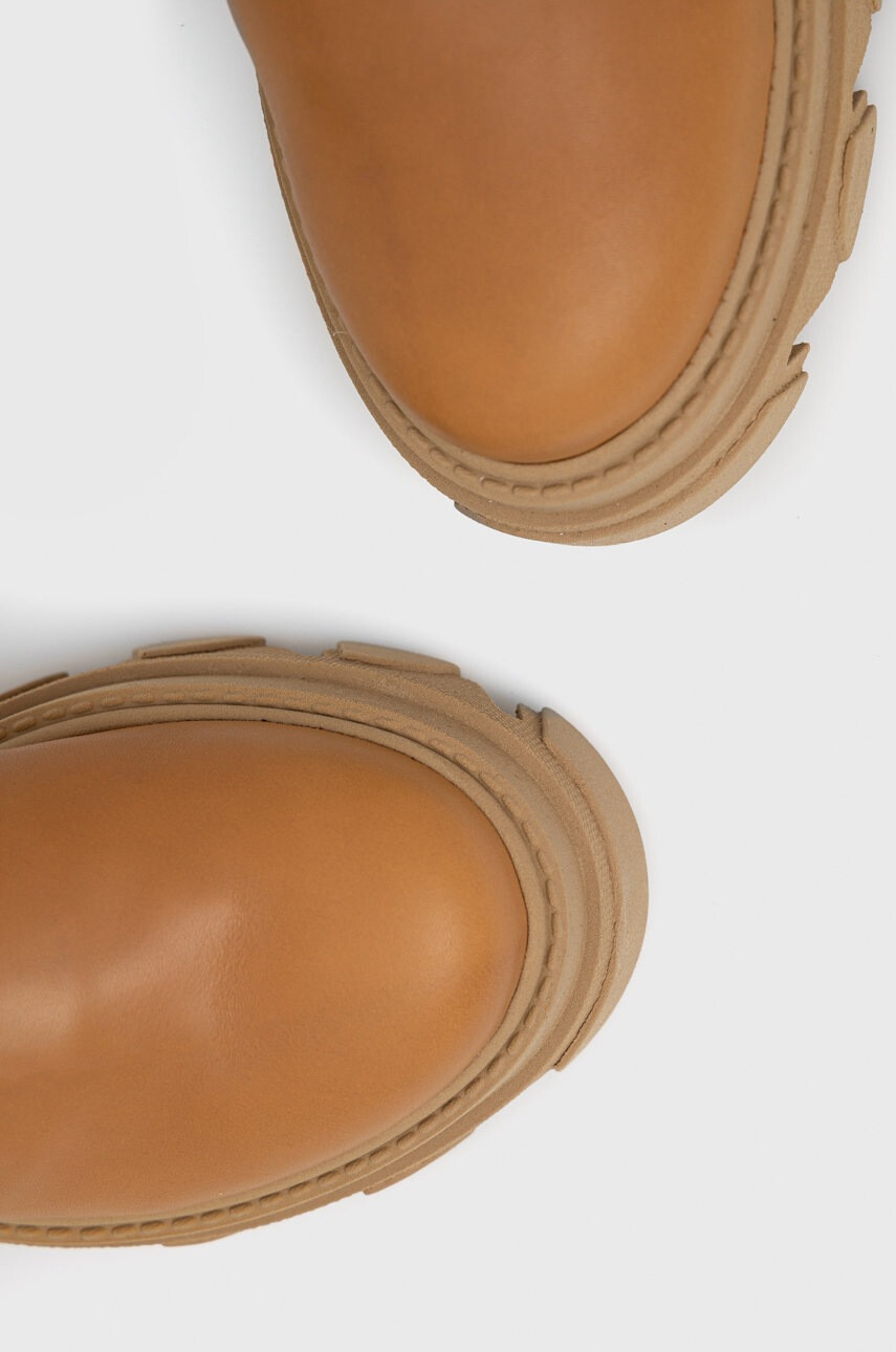 Steve Madden Кожени ботуши в кафяво с платформа - Pepit.bg