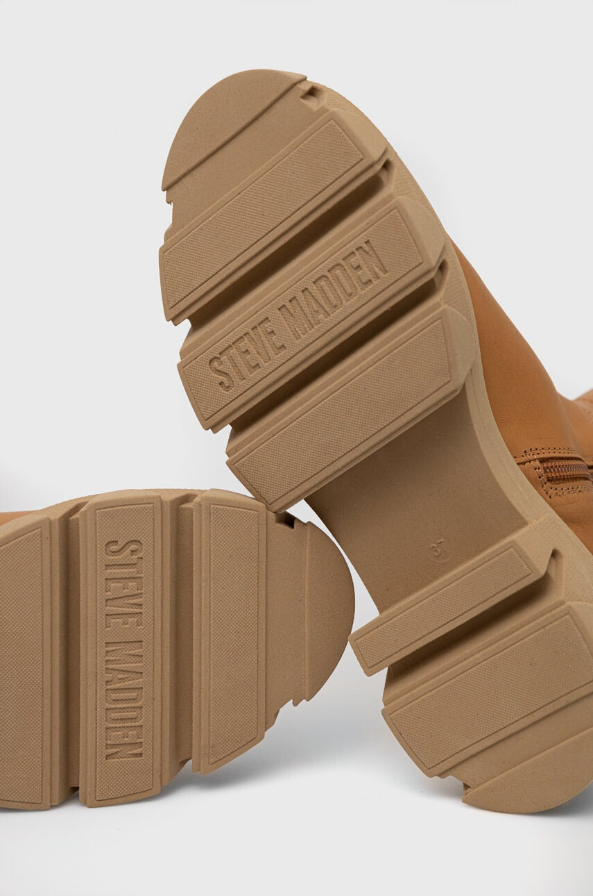Steve Madden Кожени ботуши в кафяво с платформа - Pepit.bg