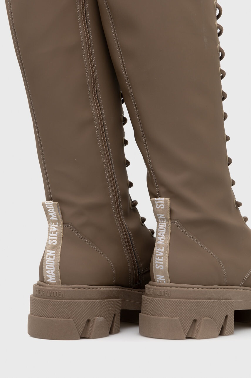 Steve Madden Кожени ботуши Marine в кафяво с платформа - Pepit.bg