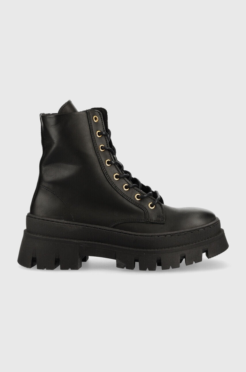 Steve Madden Кожени кубинки Frederique в черно с платформа - Pepit.bg